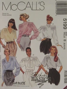 OOP McCALLS 5199 Misses Blouse in 6 Looks & Scarf PATTERN 8-10-12/16-18-20 UC - Picture 1 of 3