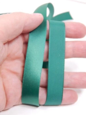 VINTAGE RIBBON ROLL, Beaded Edge Satin, Emerald Green 17 yds X 5/8” - Image 1 of 4