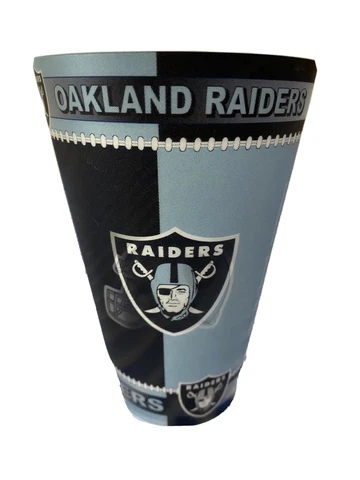 Vintage Oakland Raiders 16 oz Holographic Tumbler Capital Cups Made in USA NFL Cover