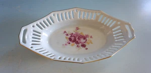 Vintage Lichte Porzellan Schale Konfektschale Knabberschale rosa Rosen (F025-488 - Bild 1 von 2