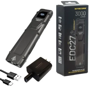 Nitecore EDC27 3000 Lumen USB Rechargeable Slim Body LED Flashlight w/charger - Picture 1 of 22