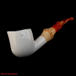 Pipa de tabaco para fumar de espuma de mar tallada AGovem con pipa turca de bambú AGM-1439 - Imagen 1 de 13