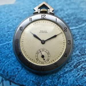 Vintage Rare Rolex Marconi Pocket Watch Spares Or Repair - Picture 1 of 8