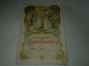 ERINNERUNG AN DIE ERSTKOMMUNION VOM 4. MAI 1922 - SCHÖNE GRAFIK - FORMAT 18 X 28 - Bild 1 von 2
