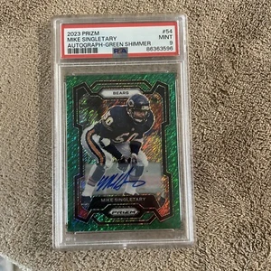 Autógrafo 3/5 automático Mike Singletary - 2023 Panini Prizm verde brillante #54 automático - Imagen 1 de 2