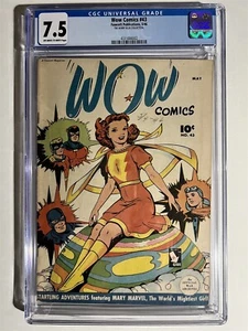 WOW COMICS #43 FAWCETT PUB EDAD DE ORO CGC ¡CALIFICADO 7,5! COLECCIÓN BOBBY AZUL - Imagen 1 de 2