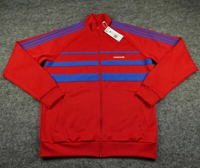 Adidas Originales Chaqueta Para Hombre Mediana Roja Azul The First TT Track Top Informal Foto 1 de 4