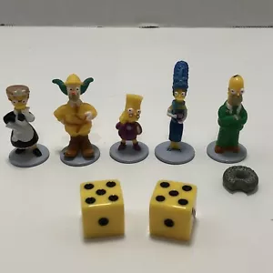 VTG The Simpsons Clue Board Game Replacement Pieces Token Characters & Dice 2002 - Picture 1 of 14