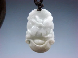 Jade Crafted Chinese Zodiac Horoscope Rabbit Pendant Feng-Shui Necklace #010722 - Picture 1 of 6