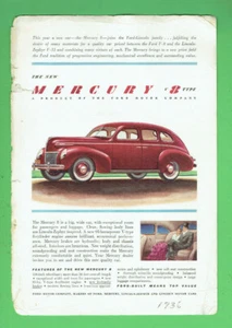 #D481. ADVERTISING PAGE FROM NATIONAL GEOGRAPHIC - 1936, MERCURY 8 - Bild 1 von 1