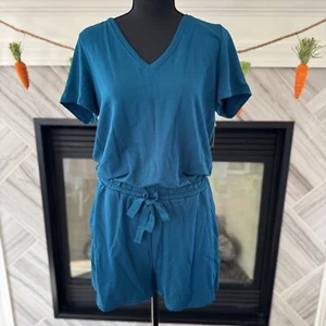 Pagliaccetto Daily Ritual Teal scollo a V manica corta coulisse vita casual M - Foto 1 di 4