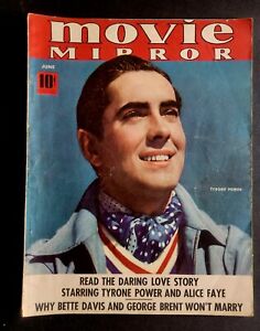 MOVIE MIRROR MAGAZINE JUNE 1939TYRONE POWER COVER VG