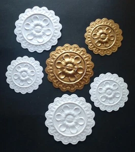 Dollhouse Ceiling Medallions 1 1/2 & 2" Set of 6 - Picture 1 of 2