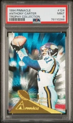 1994 PINNACLE TROPHY COLLECTION #124 ANTHONY CARTER PSA 9 MINT MINNESOTA VIKINGS - Image 1 of 2