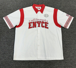 Enyce "All Borough" White & Red Embroidered Polo Button Down Racing Shirt ~ XXXL