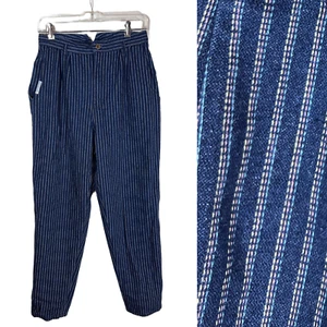 Vintage Gitano Blue Pastel Rainbow Striped Mom Jeans 1980s, High V Back Waist - Picture 1 of 12