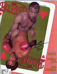 VINTAGE SUGAR RAY LEONARD BOXING SIGNED AUTOGRAPHED SPORTS ILLUSTRATED PSA DNA - Picture 1 of 3
