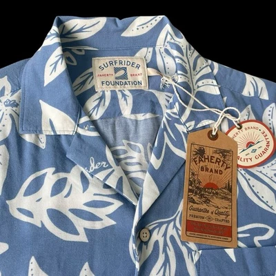 Faherty Surfrider Floral Print Camp Shirt Button Short Sleeve Size Small $158 - Image 1 of 4