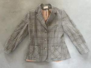 Vintage Pendleton 100% Pure Virgin Wool Blazer Jacket USA Gray Plaid Women's 16 - Picture 1 of 8