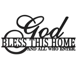 AHYS God Bless This Home Wall Decor Rustic Metal Home Sign for Farmhouse Entr... - Picture 1 of 7