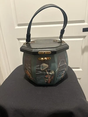 Vintage 1960s Wooden Mushroom Purse - Image 1 of 4