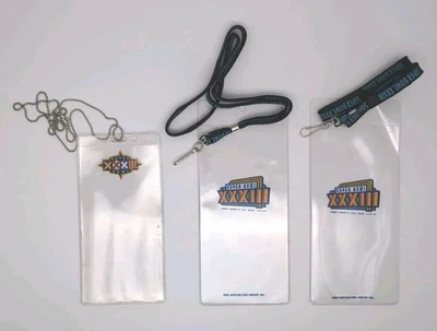 LOTE DE 3: CORDONES Super Bowl XXXII y XXXIII 1998 1999 Auténticos Foto 1 de 4