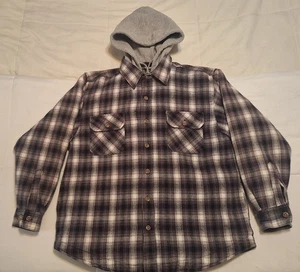 Field Stream Flannel Sweatshirt Hoodie Jacket Men Large Shacket Full Zip Quilted - Picture 1 of 10