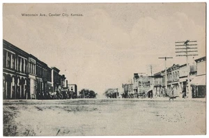 1910 Cawker City, Kansas - Main Street - Vintage Postkarte - Bild 1 von 2