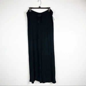 SNDYS NWT Baha Ribbed Wide Leg Black Pants M - Picture 1 of 9