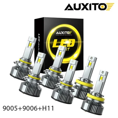 9005 9006 H11 Combo LED Headlight Kit Bulbs 6000K White High Low Fog Light Y19EH - Image 1 of 4