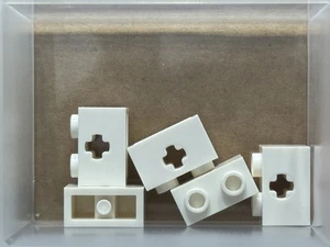 LEGO Parts - White Technic, Brick 1 x 2 with Axle Hole - No 32064 - QTY 5 - Picture 1 of 1