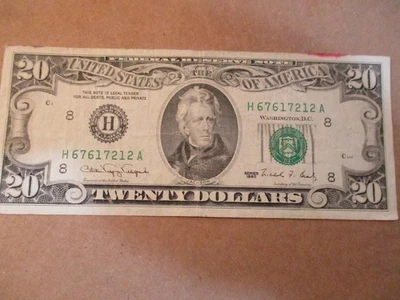 $20 Dollar Bill Old Style Note 1990 series. #YEV2 - Image 1 of 4