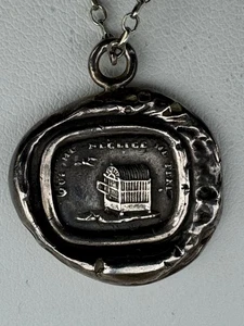 Pyrrha 925 Birdcage Talisman Pendant 16” Necklace “He Who Neglects Me, Loses Me” - Picture 1 of 10