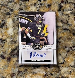 Tarjeta firmada por Jalen Ramsey Auto RC Leaf Army All American Rookie FSU Miami Rams - Imagen 1 de 15