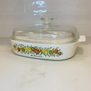 Corning Ware Vtg A-10-B 9-3/4"x9-3/4"x2" Le Romarin Spice Of Life Pan with Lid - Picture 1 of 10