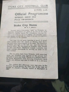 1945/6 Stoke City V Blackpool.: 4 Pages. Very Good Condition - Picture 1 of 3