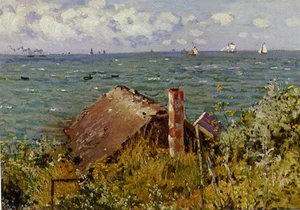 Postal impresionismo francés de Claude Monet "Casa en Ste-Adresse" 1867 - Imagen 1 de 1