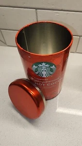 Collectable Starbucks Hot Cocoa Peppermint EMPTY Red Metal Tin 20oz - Picture 1 of 2
