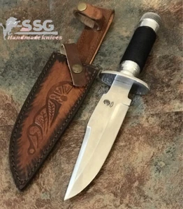 12” CUSTOM HANDMADE D-2 TOOL STEEL FULL TANG HUNTING With Leather Sheath - Picture 1 of 6