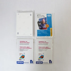 Lot of 4 Sealed HP Epson Durabrite Glossy 4x6 Photo Paper Packs 20 Sheets Each - Picture 1 of 5