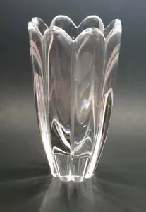 Orrefors Sweden 'Mayflower' 8-3/8” Clear Crystal Vase Designed by Jan Johansson - Picture 1 of 6