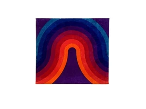 Verner Panton MIRA-KURVEN Tavola in tessuto velluto multicolore 13,7 x 13,3 pollici - Foto 1 di 7