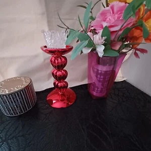 Body Bath Works Candlestick 3 Stacked Valentines Single Wick Holder LN! - Picture 1 of 3