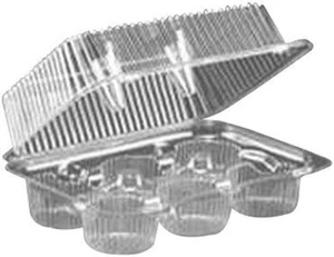Detroit LBH6646 Clear Hinged Cupcake/Muffin Plastic Container, 6 Count - 350 per - Picture 1 of 1