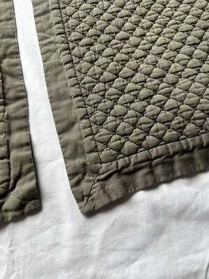 Charter Club Damasco Rayas, 2 Almohadas King Sham Cotten Verde Foto 1 de 4