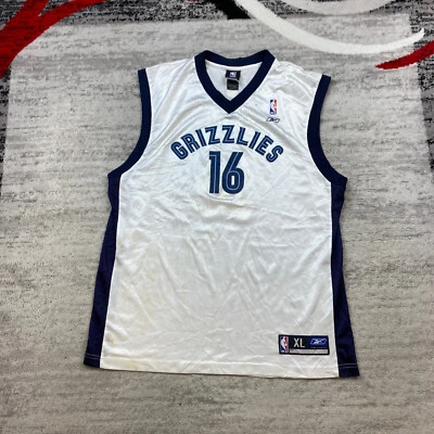 Memphis Grizzlies Pau Gasol Jersey Extra Large White Blue #16 Basketball NBA Men - Image 1 of 4