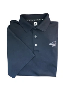 FootJoy Polo Golf Shirt Men's Large Champion Trace Embroidered Logo FJ Black - Picture 1 of 4