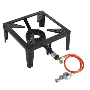 Gaskocher Gasbrenner 4 Bein + Gasschlauch Manometer 6,5KW Gasdruckregler - Bild 1 von 6