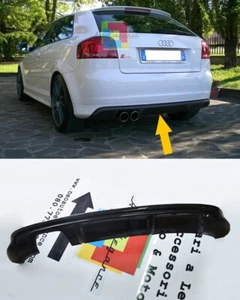 Audi A3 8P 3 Puertas 2003-2008 Difusor Trasero S3 Abajo Parachoques ABS Negro - Imagen 1 de 10