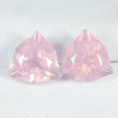 25,95 quilates BRILLANTE COLOR ROSA NATURAL CUARZO Trillón Corte Elegante PAR C Vdo 4C Foto 1 de 3